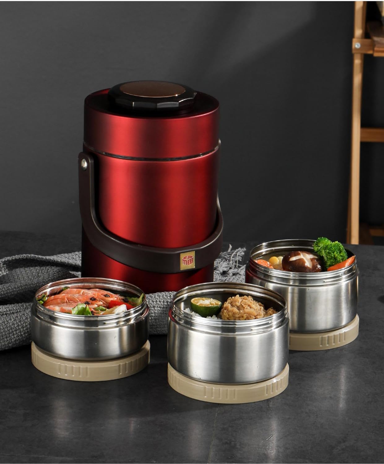 304ステンレス製 保温弁当箱 3段式*2 楽天市場】男女兼用 二段 三段 保温弁当箱 ステンレス お弁当 ランチ